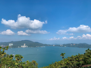 Beautiful scenic view of Sun moon lake from Xuanguang Temple, Taiwan