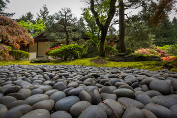 pile of stones in garden