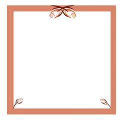 Obraz premium Vintage wood frame with flowers on white background with place for text