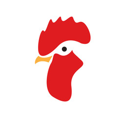 Rooster head logo design template vector isolated