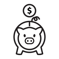Piggy Bank Icon Vector
