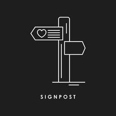 Fototapeta premium Signpost line icon