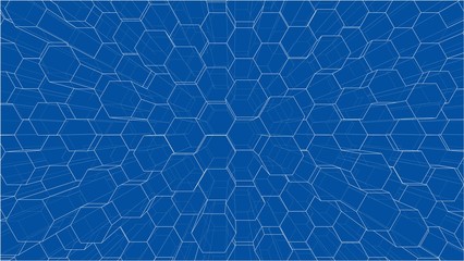 Fototapeta na wymiar Abstract background of hexagons outline. Vector