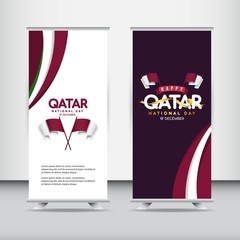 Happy Qatar national Day Celebrations vector template.