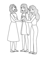 Isolated women cartoon drawing vector design