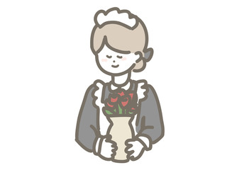 A gently smiling maid