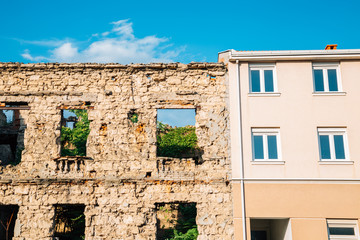 War damaged building in Mostar, Bosnia and Herzegovina