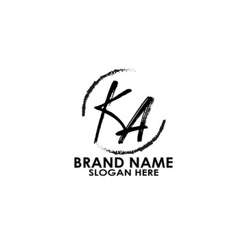 logo letter ka brush vector design