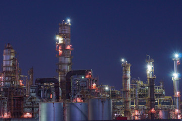 Obraz premium Factory night view in Japan