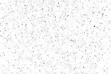Chaotic black star bokeh on a isolated white background. falling blurry bokeh snow overlay, starry sky. black spots on white background, black drops and spots. abstraction.