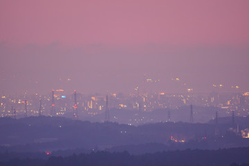 Obraz premium Sunrise in the factory area