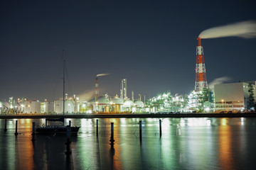 Fototapeta premium Factory night view in Japan