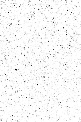 Chaotic black star bokeh on a isolated white background. falling blurry bokeh snow overlay, starry sky. black spots on white background, black drops and spots. abstraction