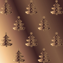 bronze halftone gradient background with metal reflecting Christmas trees