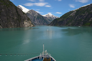 Landscape Waterscape of Tracy Arm Fjord Alaska, United States from a cruise ship
