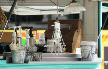 A light and miscellaneous goods of the garage