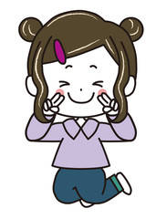 プレゼントを持ってジャンプする女の子 ポーズ イラスト Wall Mural 三原よう プレゼントを持ってジャンプする女の子 ポーズ イラスト Wall Mural 三原よう