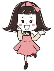 片足を上げた女の子　ポーズ　イラスト