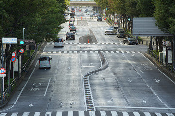 Road of the city of daytime Yokohama, Japan