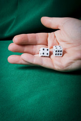 Dice in hand