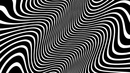 Vector - Black and white curved wave line abstract illusion.