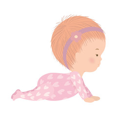 Cute baby girl with pajamas vector design