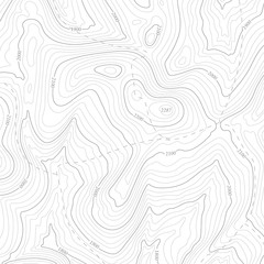 Background of topographic line contour map, geographic grid map. - obrazy, fototapety, plakaty