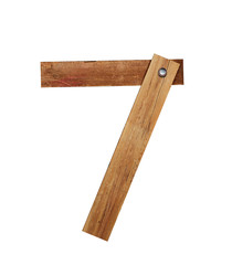 Wood font, wooden plank font NUMBER 7