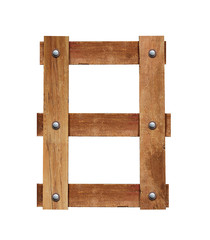 Wood font, wooden plank font NUMBER 8