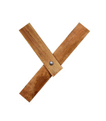 Wood font, wooden plank font letter Y