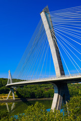 Obraz premium Stunningly beautiful Terenez bridge to the Crozon Peninsula. Finister. Brittany. France