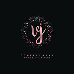 UJ Beauty vector initial logo, handwriting logo of initial signature, wedding, fashion, jewerly, boutique, floral and botanical with creative template for any company or business