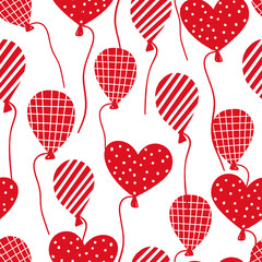 Cartoon balloons seamless pattern. Vector hand drawn illustration.