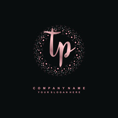 TP Beauty vector initial logo, handwriting logo of initial signature, wedding, fashion, jewerly, boutique, floral and botanical with creative template for any company or business