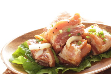 Homemade pork and onion marintaed for korean barbecue