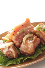 Homemade pork and onion marintaed for korean barbecue