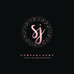 SJ Beauty vector initial logo, handwriting logo of initial signature, wedding, fashion, jewerly, boutique, floral and botanical with creative template for any company or business