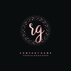 RG Beauty vector initial logo, handwriting logo of initial signature, wedding, fashion, jewerly, boutique, floral and botanical with creative template for any company or business