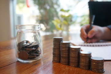 Money in finance accounting. Saving money concept.