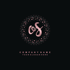 OS Beauty vector initial logo, handwriting logo of initial signature, wedding, fashion, jewerly, boutique, floral and botanical with creative template for any company or business