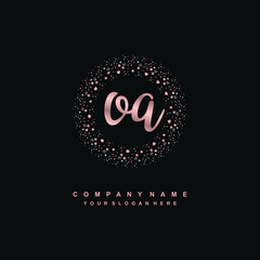 Fototapeta na wymiar OA Beauty vector initial logo, handwriting logo of initial signature, wedding, fashion, jewerly, boutique, floral and botanical with creative template for any company or business