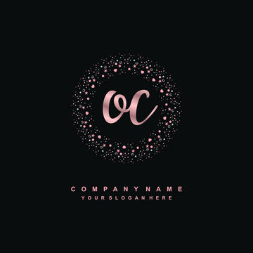 OC Beauty vector initial logo, handwriting logo of initial signature, wedding, fashion, jewerly, boutique, floral and botanical with creative template for any company or business