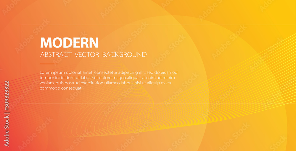 Aufkleber Orange abstract modern background with wavy lines vector banner, elegant wave backdrop poster or flyer with light and technology stripes, curve energy fluid gradient template design image