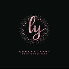 LY Beauty vector initial logo, handwriting logo of initial signature, wedding, fashion, jewerly, boutique, floral and botanical with creative template for any company or business