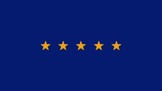 Customer hand giving five star rating, customer experience, feedback concept. 2d animation, video clip.