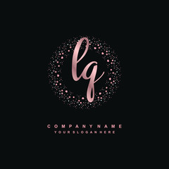 LQ Beauty vector initial logo, handwriting logo of initial signature, wedding, fashion, jewerly, boutique, floral and botanical with creative template for any company or business