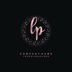LP Beauty vector initial logo, handwriting logo of initial signature, wedding, fashion, jewerly, boutique, floral and botanical with creative template for any company or business