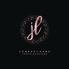 JL Beauty vector initial logo, handwriting logo of initial signature, wedding, fashion, jewerly, boutique, floral and botanical with creative template for any company or business