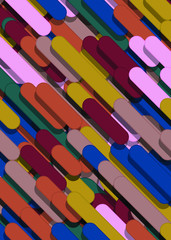 Color Abstract Lines and Circles Generative Art background illustration