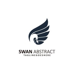 Abstract Swan Illustration Vector Template